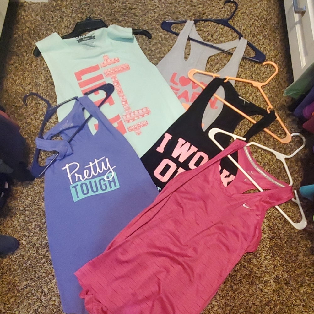 Lot of 5 Workout Tops
